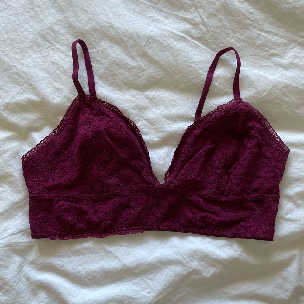 Burgundy lace Bralette XL